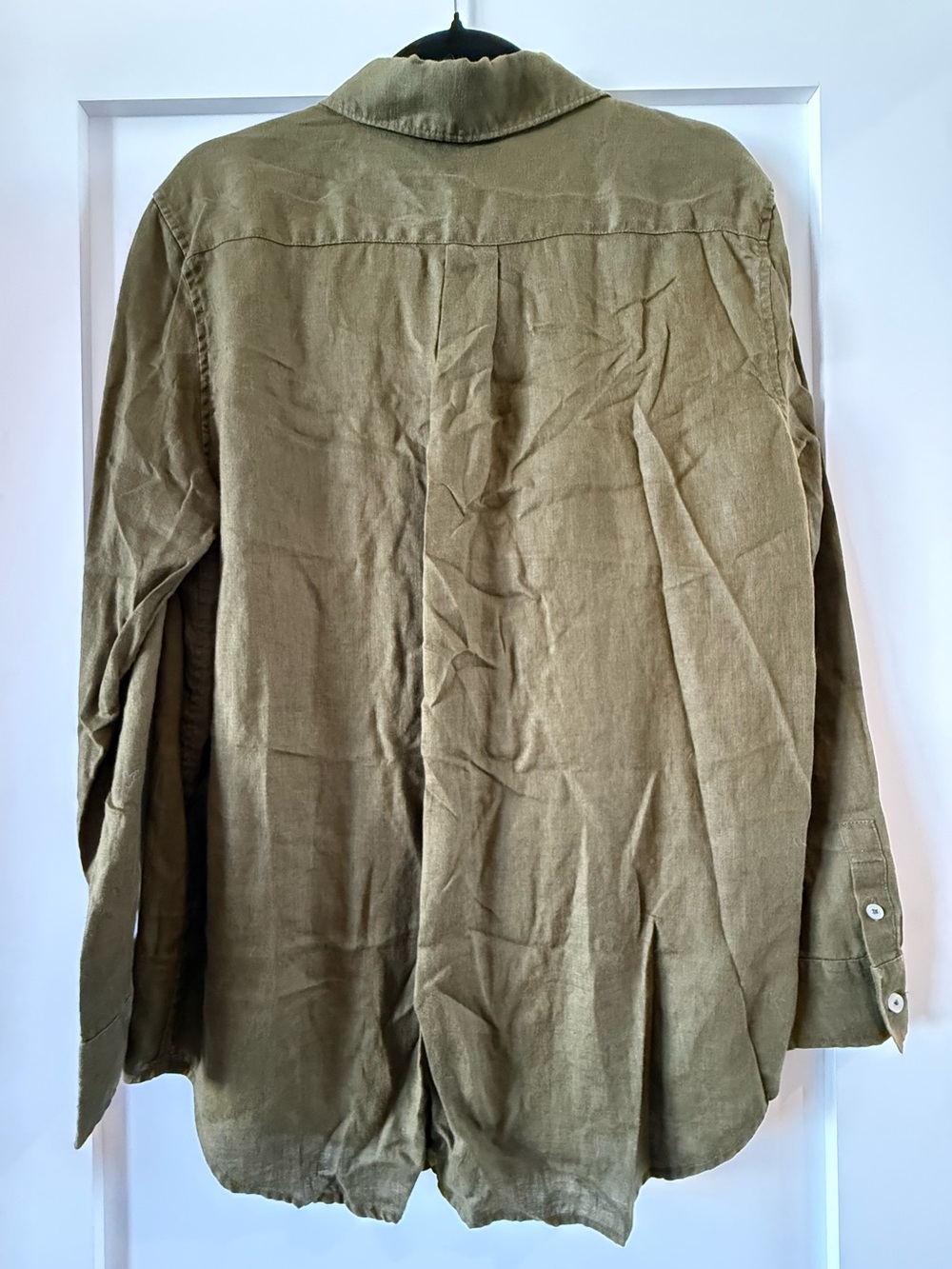 Quince Green Linen Button Up Shirt Size L - Picture 2 of 4